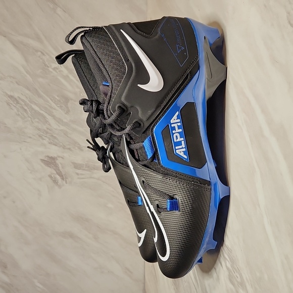 Nike Alpha Menace Pro 3 Football Cleats Black and Royal NWOB Men's 11.5 - Picture 5 of 8